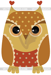 Funny cartoon owl - vector clipart