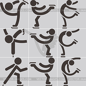 Figure skating icon - vector clipart / vector image