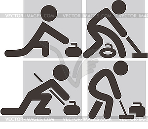 Curling icons - vector image