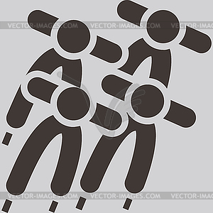 Short treck icon - white & black vector clipart