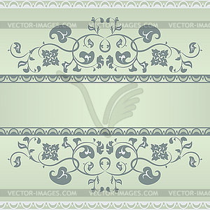 Floral pattern frame. Green and Grey - vector clipart