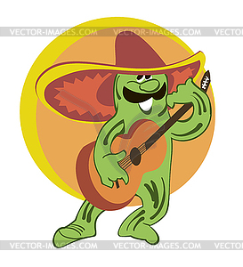 Cactus in sombrero - vector image