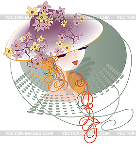 Шляпы, украшенные цветами - изображение в векторе