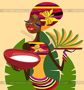 African ethnic food - vector clip art