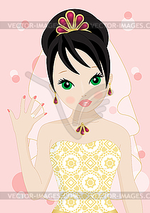 Beautiful bride - vector image