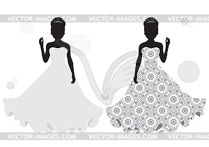 Bride silhouette - vector image