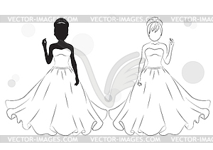 Bride silhouette - vector image