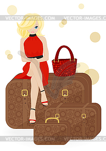 Girl traveler  - vector clip art