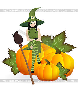 Beautiful witch - vector clipart