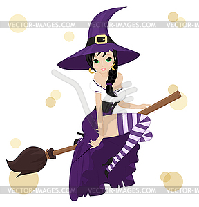 Beautiful witch - vector image