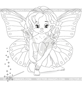 Magical little fairy - vector clipart