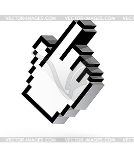 Hand arrow cursor - vector image