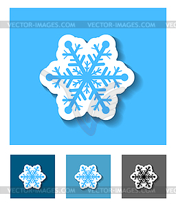 Снежинка плоский значок - цветной векторный клипарт