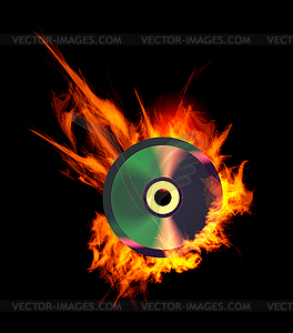 Burning CD - vector clipart