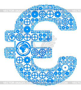 01 Euro BLUE - vector clipart