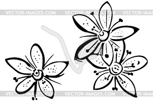 Sketch blooming beautiful flower - vector image