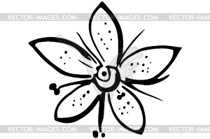 Sketch blooming beautiful flower - vector clipart