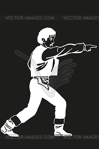 Sketch of man points finger - vector clipart