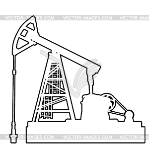 Нефть Pumpjack. Оборудование для нефтяной промышленности - изображение в векторе