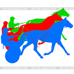 Silhouette of horse and jockey - vector clipart