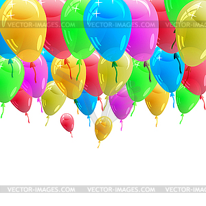 Background with glossy multicolored balloons. - vector image