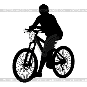 Silhouette of cyclist male.  - vector clipart / vector image