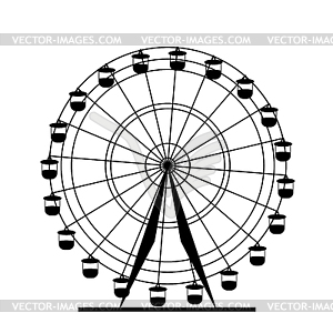 Silhouette atraktsion colorful ferris wheel. - vector clipart