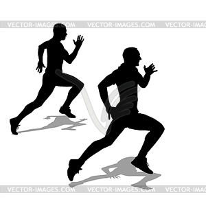 Running silhouettes.  - vector image