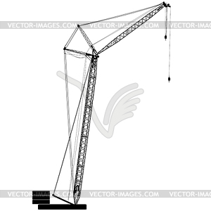 Silhouettes of crane on building - vector clipart