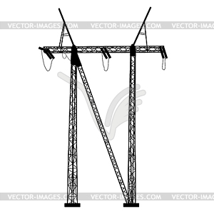 Силуэт высоковольтных линий электропередачи. - векторный клипарт / векторное изображение
