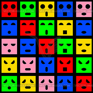 Icons of smiley emotion faces.  - vector image