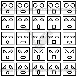 Icons of smiley emotion faces.  - vector image