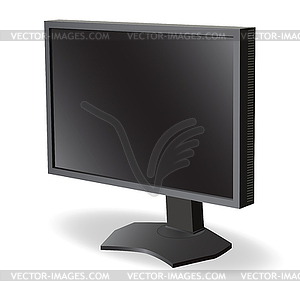 Black lcd tv monitor - vector clipart