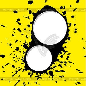 Brush blot on yellow background.  - vector image