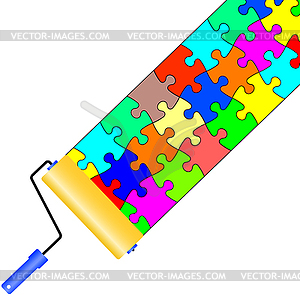 Background jigsaw puzzle - color vector clipart