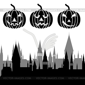 Pumpkins for Halloween.  - vector image