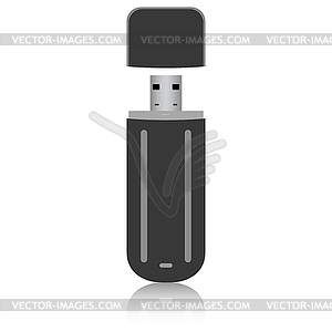 Black flash drive . illus - vector EPS clipart