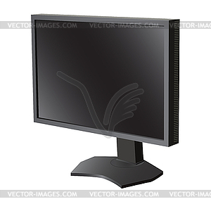 Black lcd tv monitor - vector image