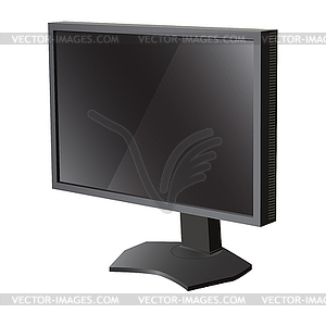 Black lcd tv monitor - vector clipart