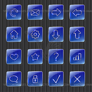 Blue web buttons - vector clipart