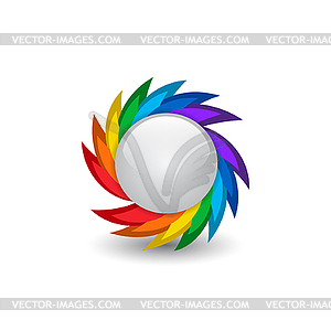 Rainbow button - vector image
