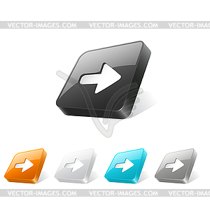 3d web button with arrow icon - royalty-free vector clipart