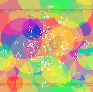 Multicolor seamless pattern with white pattern - vector clip art