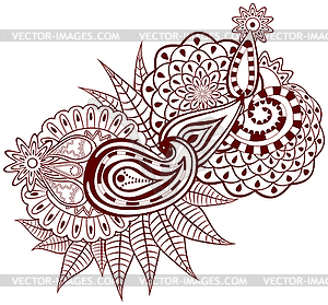 Ornate flower - color vector clipart