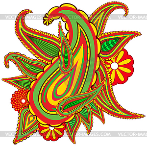 Ornate flower - color vector clipart