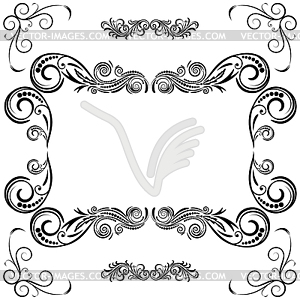 Frame ornament vintage floral design - vector clipart