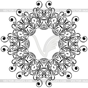 Круг цветочным орнаментом - изображение в векторном виде