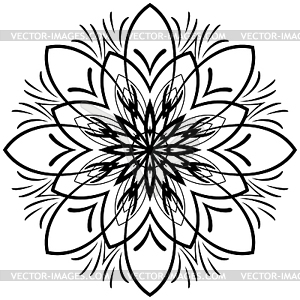 Circle floral ornament - vector clip art