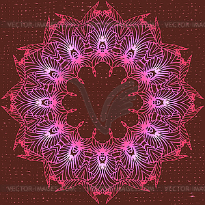 Circle floral ornament, - graphics - vector clip art