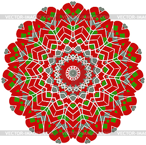 Circle floral ornament - vector image